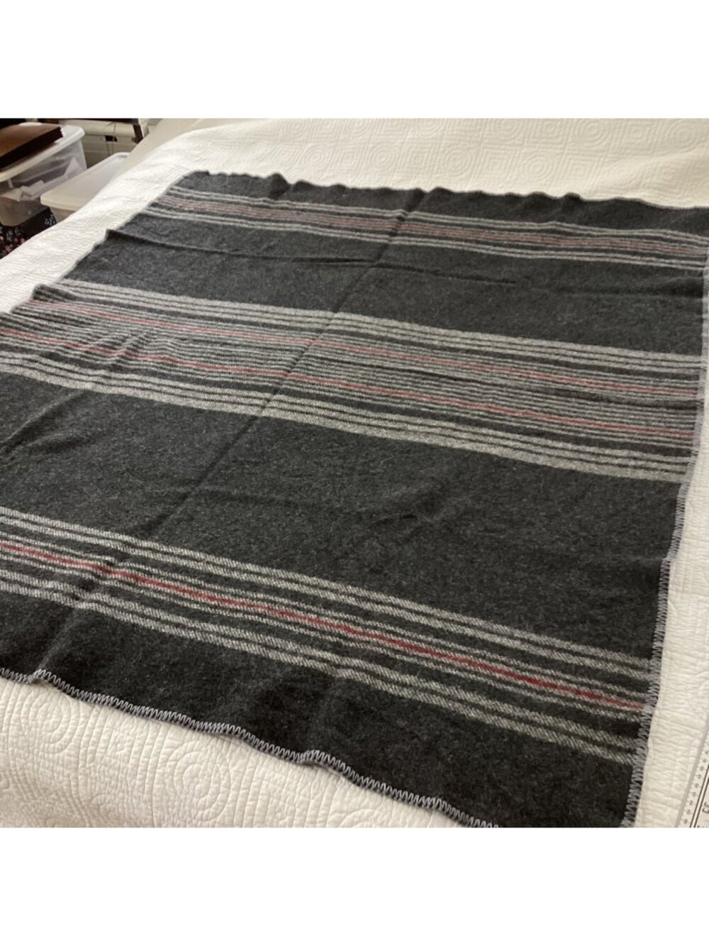 PENDLETON Eco-Wise Wool Throw Blanket  | Irving Charcoal 58x48 Washable